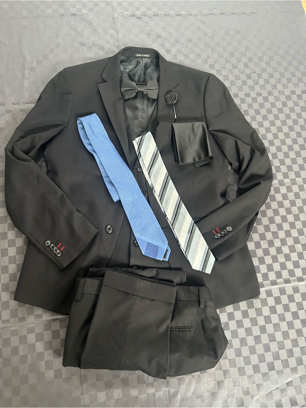 Men’s three-piece black suit